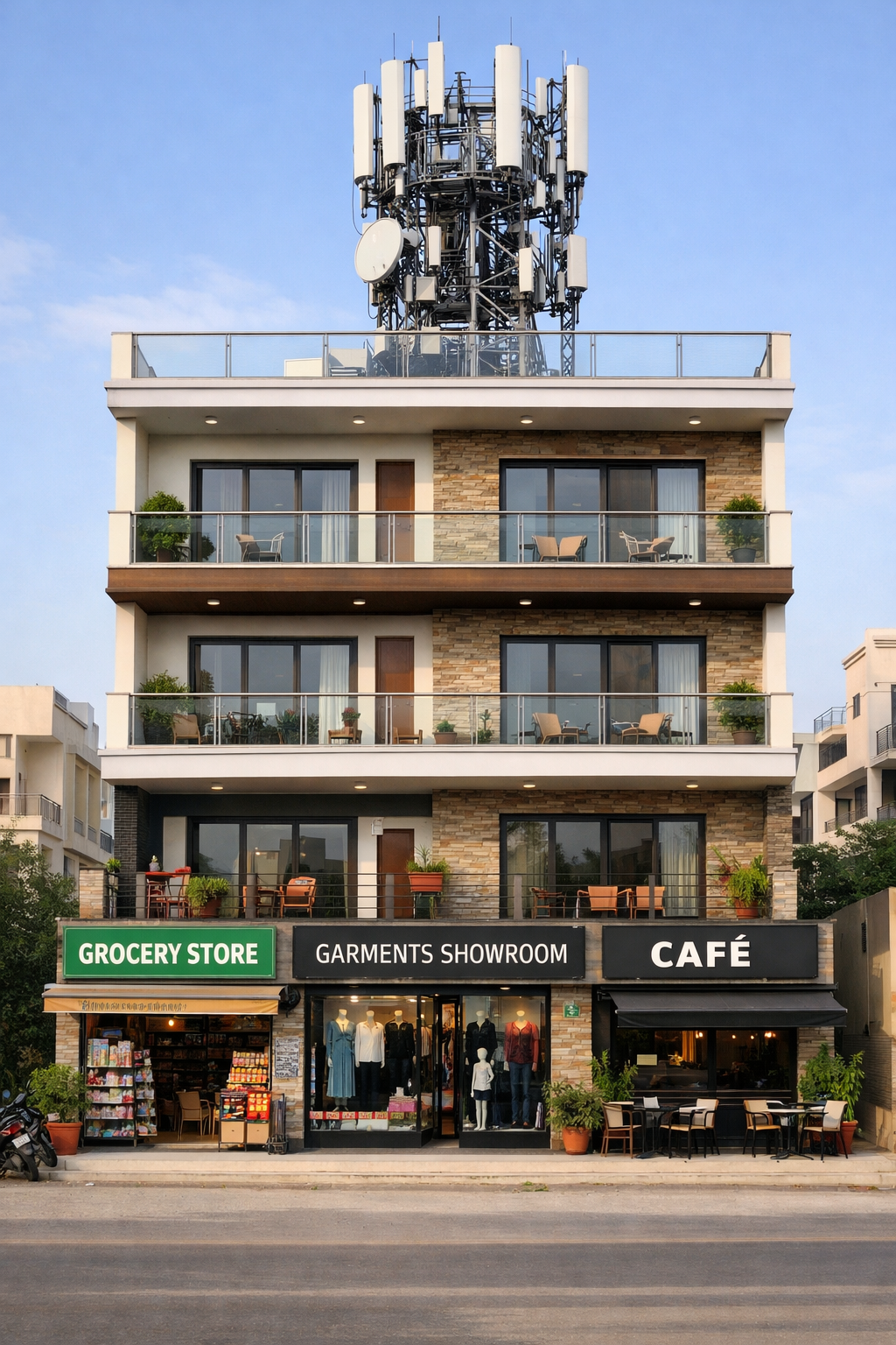 Showing plots, flats, houses, commercial properties